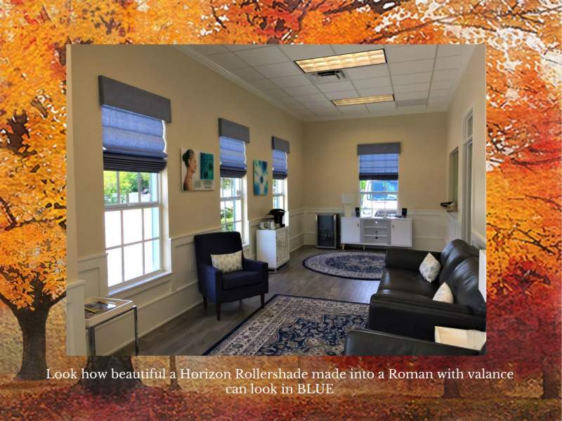 Horizon roman rollershades in blue