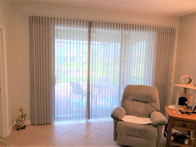 Hunter Douglas Luminette window treatment on sliding door