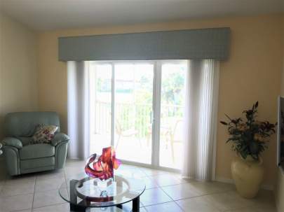 Cornice to accent sliding glass door