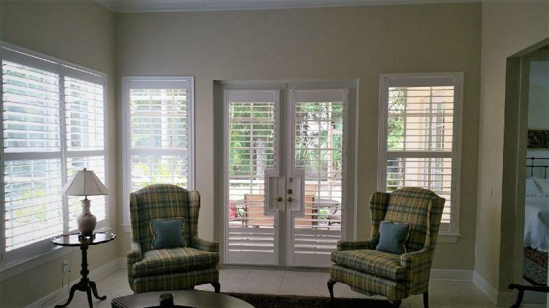 Norman french door shutters and matching window shutters