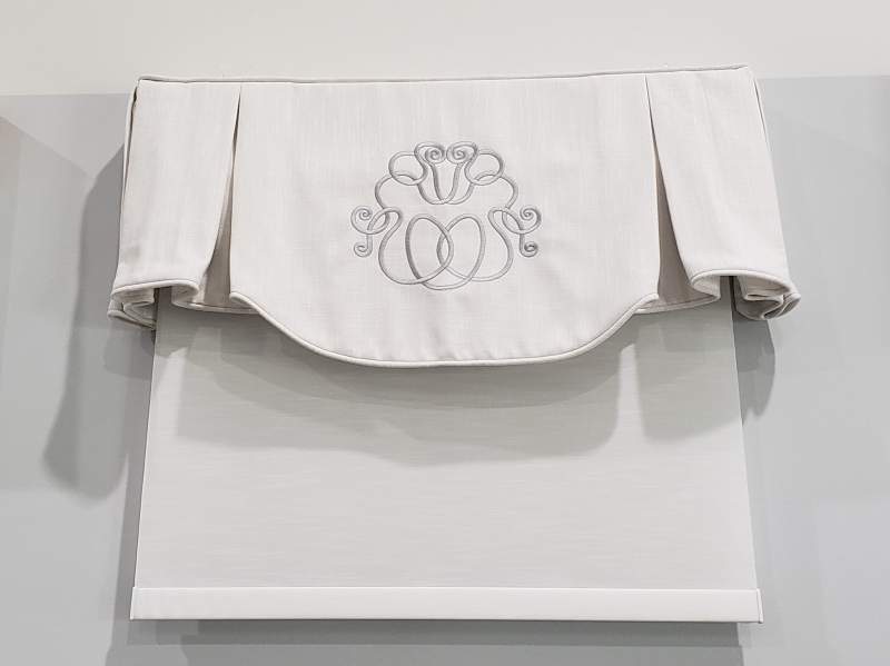 Embroidered Valance and Rollershade