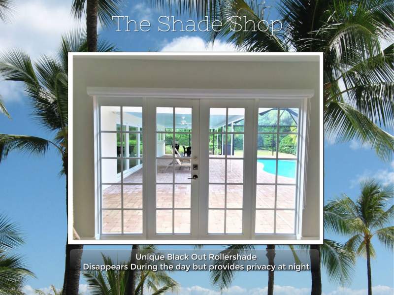 Unique Rollershade with Fabric Wrapped Cassette on Patio Door