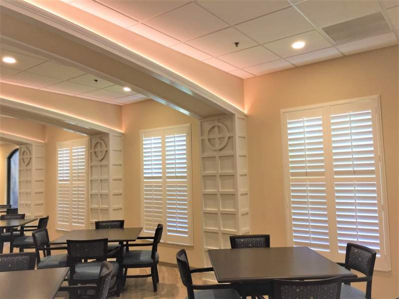 Mirasol window shutters in the closed position