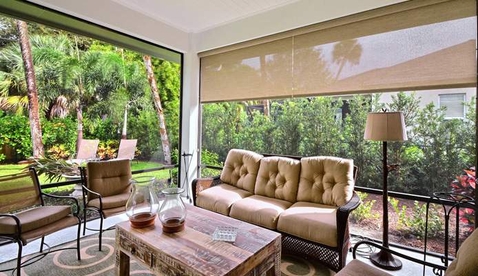 rollershades in a patio